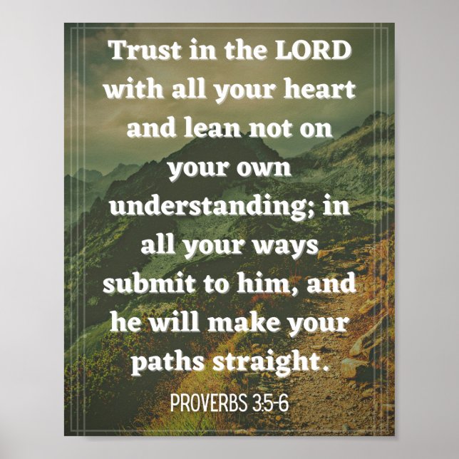 Affiche Proverbes 3:5-6 (Devant)