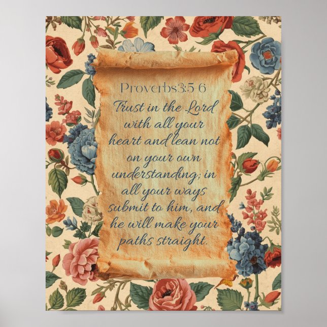 Affiche Proverbes 3:5–6 Aie confiance dans l'Éternel (Devant)