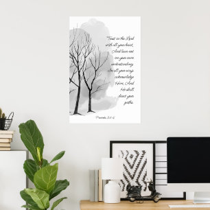 Affiche Proverbes 3:5-6 Ayez confiance dans le Seigneur