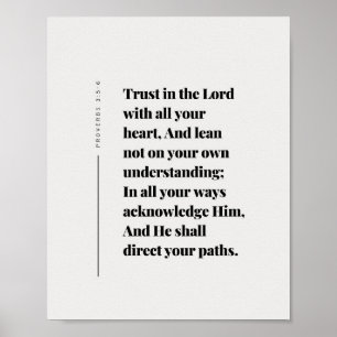 Affiche Proverbes 3:5-6 Ayez confiance dans l'Éternel