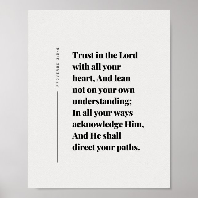 Affiche Proverbes 3:5-6 Ayez confiance dans l'Éternel (Devant)