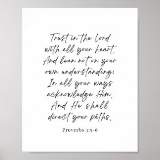 Affiche Proverbes 3:5-6 Ayez confiance dans l'Éternel