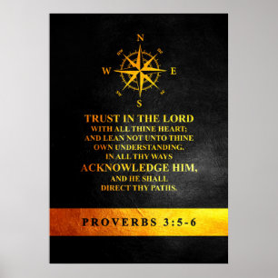 Affiche Proverbes 3:5-6 Versets de la Bible