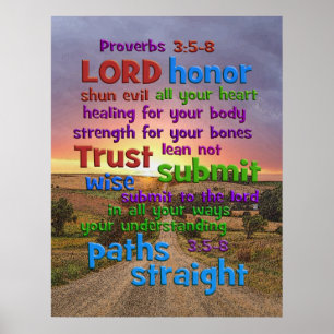 Affiche Proverbes 3:5-8 Long Path