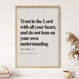Affiche Proverbes 3:5, Verset biblique, Bible moderne, Écr
