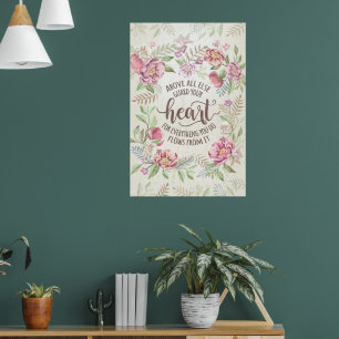 Affiche Proverbes 4:23 - Garde ton coeur