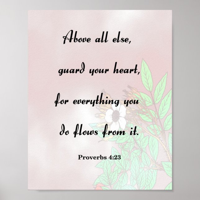 Affiche Proverbes 4:23, Garde Ton Coeur (Devant)
