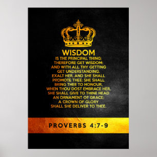 Affiche Proverbes 4:7-9 Bible Verse