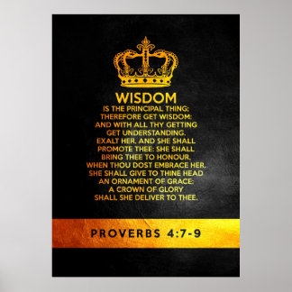Affiche Proverbes 4:7-9 Versets de la Bible