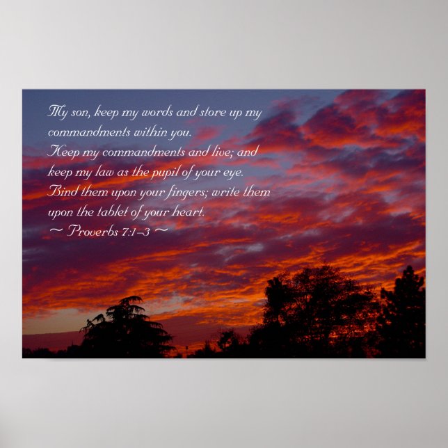 Affiche Proverbes 7:1-3 (Devant)