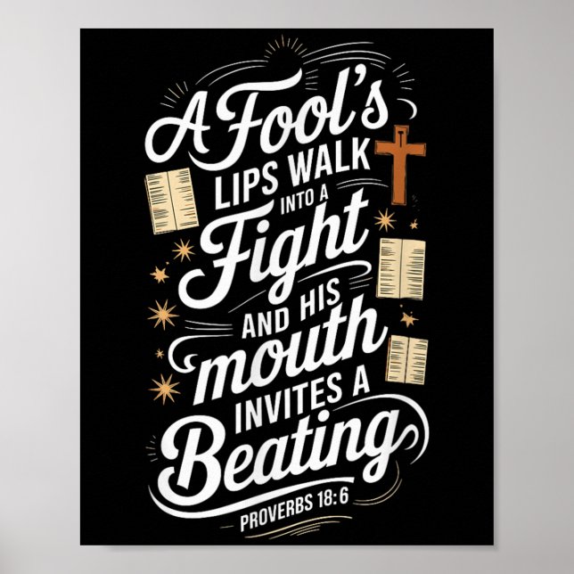 Affiche Proverbs 18 6 _ Bible Verse  (Devant)