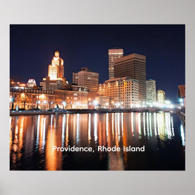 Affiche Providence, Rhode Island at night (Devant)