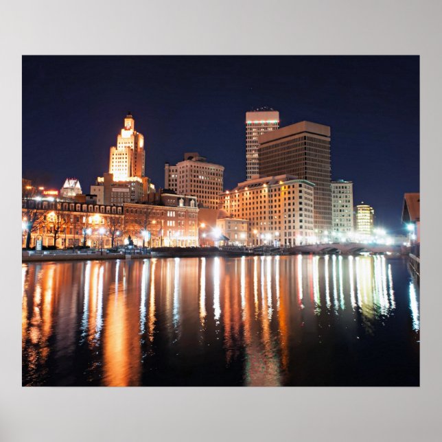 Affiche Providence, Rhode Island la nuit (Devant)