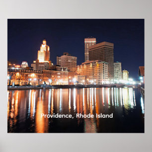 Affiche Providence, Rhode Island la nuit