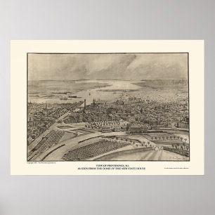 Affiche Providence, RI Carte panoramique - 1896