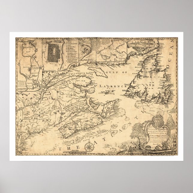 Affiche Province de la Nouvelle-Écosse Carte du Canada 177 (Devant)