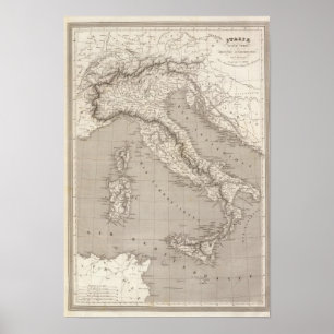 Affiche Provinces d'Autrichien de l'Italie, de la Suisse