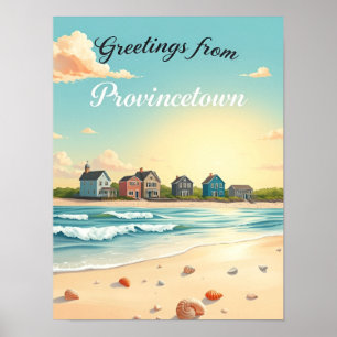 Affiche Provincetown, Massachusetts – Plages du Cap Cod