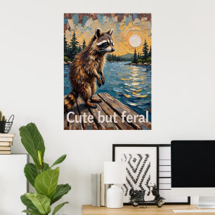 Affiche Prowler réfléchissant : Raccoon par l'eau