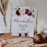 Affiche prune fleurs violettes douche nuptiale mimosa sign<br><div class="desc">Un design floral avec de belles fleurs de prune violette. Le texte et les couleurs de cette affiche peuvent être modifiés.</div>