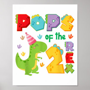 Affiche Ps des deux Rex 2e anniversaire garçon dinosaure T