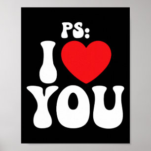 Affiche Ps I Love You Day Violet Drôle Saint-Valentin Émat