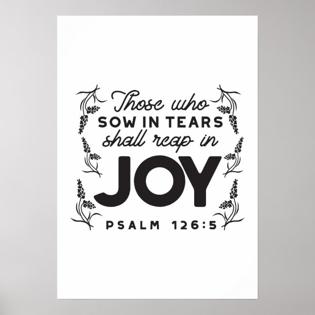 Affiche Psalm 126:5 Scripture Typography – Reap in Joy (Devant)