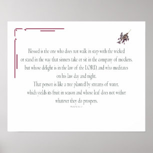 Affiche PSALM 1, does not walk in step with the wicked