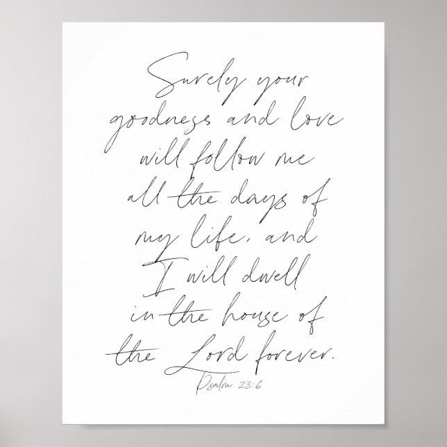 Affiche Psalm 23:6 Script (Devant)