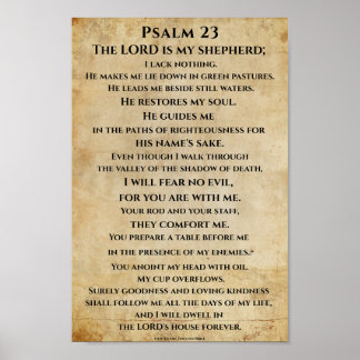 Affiche Psalm 23  { NHEB version.}