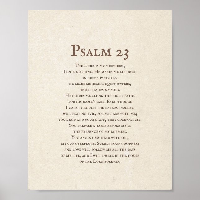 Affiche Psalm 23 The Lord is my Shepherd  (Devant)