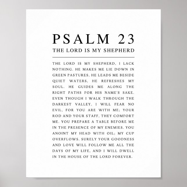 Affiche Psalm 23 The Lord is my Shepherd  (Devant)
