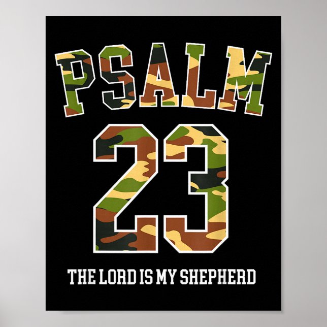 Affiche Psalm 23 The Lord Is My Shepherd Camouflage Christ (Devant)