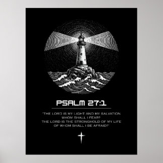 Affiche Psalm 27:1 Bible Verse | Lighthouse Christian