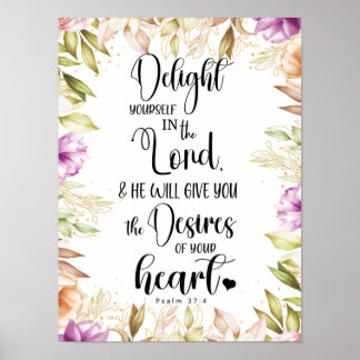 Affiche Psalm 37:4 Delight YourSelf
