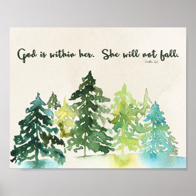 Affiche Psalm 46:5 Bible Verse wall Art (Devant)