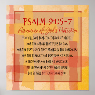 Affiche PSALM 91:5-7 Écriture