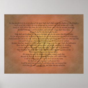 Affiche Psalm 91 Bible Verse