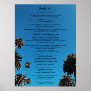 Affiche Psalm 91 King James Version Ajouter Nom Christian