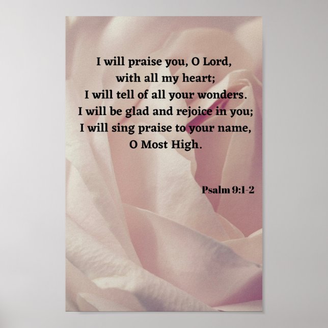 Affiche Psalm 9 Praise God Bible Verse (Devant)