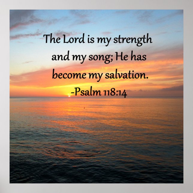 AFFICHE PSALM SPIRITUEL 118:14 DESIGN PHOTO SLEVER (Devant)