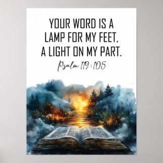 Affiche Psalms 119:105 Your word ia a Lamp