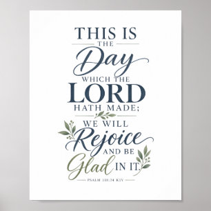 Affiche Psaume 118:24 KJV Ce jour Verset biblique