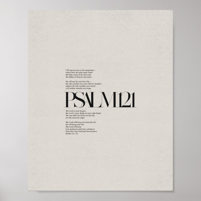 Affiche Psaume 121 - "Je lève mes yeux vers les collines" (Devant)