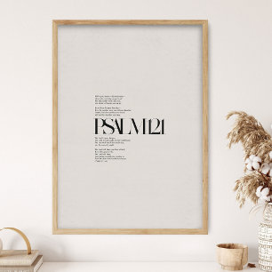 Affiche Psaume 121, Verset biblique, Bible moderne, Écritu