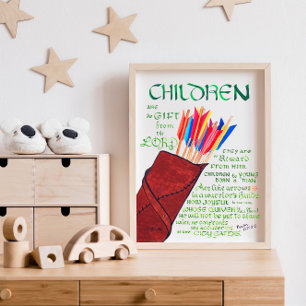 Affiche Psaume 127 3-5 Verset de la Bible pour enfants Chr