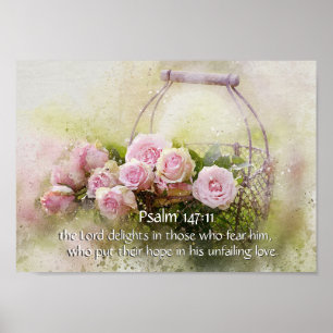 Affiche Psaume 147:11 Espoir dans son amour indéfectible,