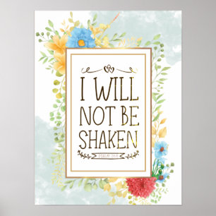 Affiche Psaume 16 8 Je ne serai pas secoué Bible chrétien