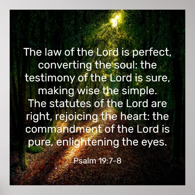 Affiche Psaume 19:7-8 (Devant)