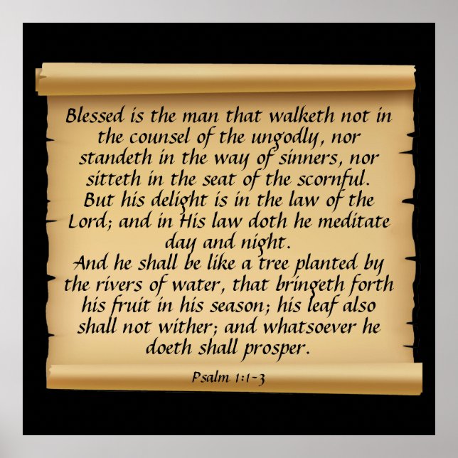 Affiche Psaume 1:1-3 (Devant)
